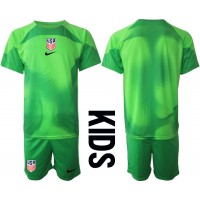 Koszulka piłkarska Stany Zjednoczone Bramkarska Strój wyjazdowy dla dzieci MŚ 2022 tanio Krótki Rękaw (+ Krótkie spodenki)